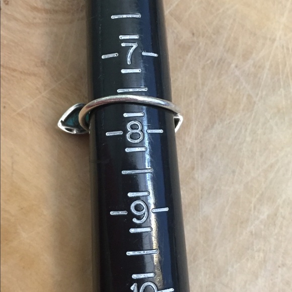 Vintage inlaid turquoise and coral silver ring - Picture 4 of 6